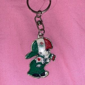little Mexican kid and flag keychain